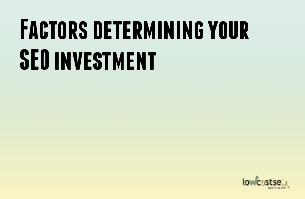 Factors determining your SEO investment