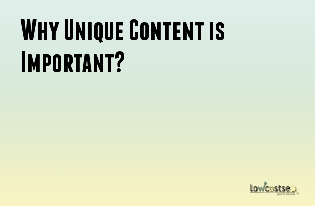 Why Unique Content is Important? Why Unique Content is Important?