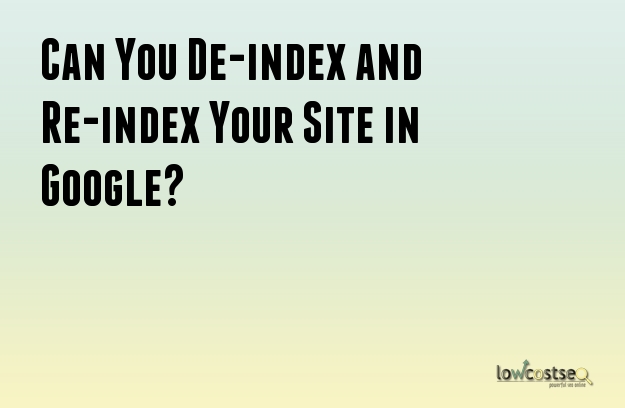 Can You De-index and Re-index Your Site in Google?