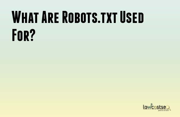 What Are Robots.txt Used For?