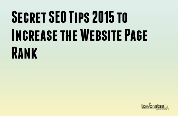 Secret SEO Tips 2015 to Increase the Website Page Rank