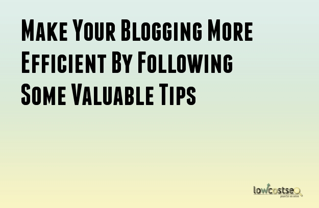 Make Your Blogging More Efficient By Following Some Valuable Tips