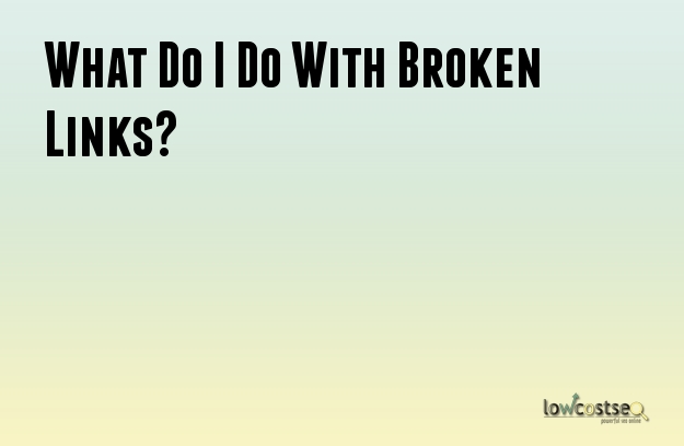 What Do I Do With Broken Links? What Do I Do With Broken Links?