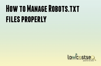 How to Manage Robots.txt files properly