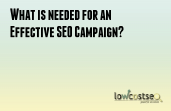What is needed for an Effective SEO Campaign?